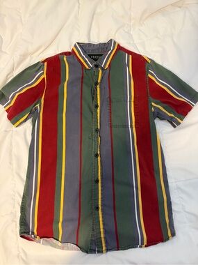 PacSun Mens Short Sleeve Vertical Stripe Shirt